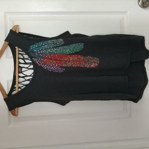 Rock&roll cowgirl medium grey tank top